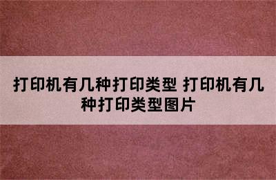 打印机有几种打印类型 打印机有几种打印类型图片